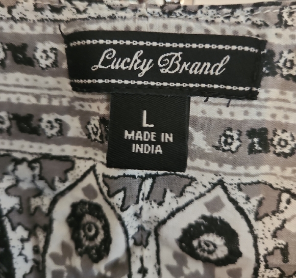Lucky Brand Black and White Patterned Blouse - Picture 2 of 5